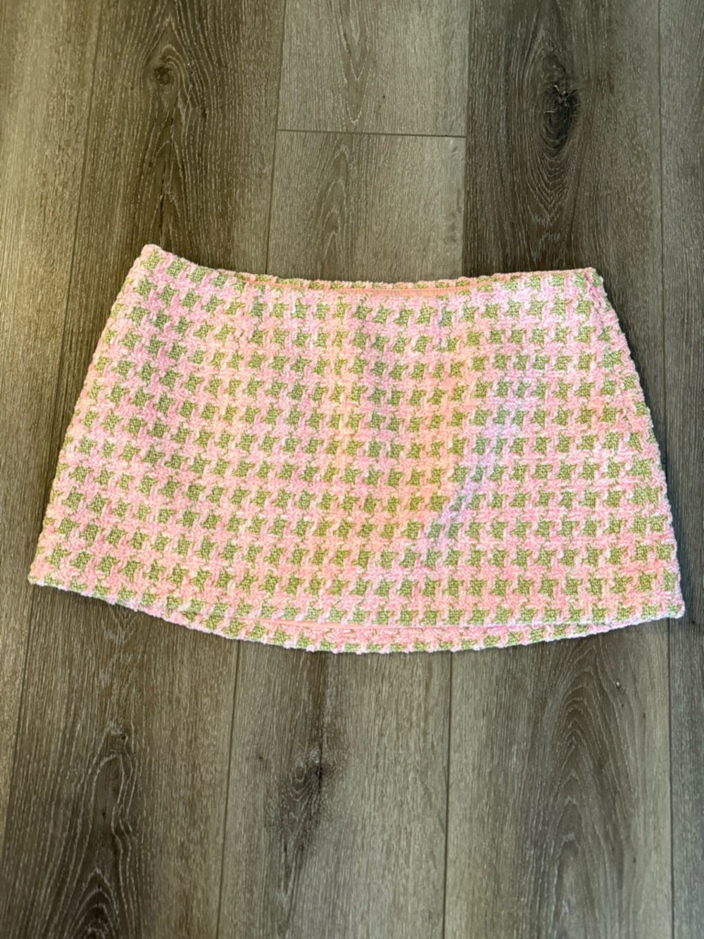 Guizio Halstead Pink Mini Skirt Houndstooth Pattern Size Medium - Picture 2 of 9